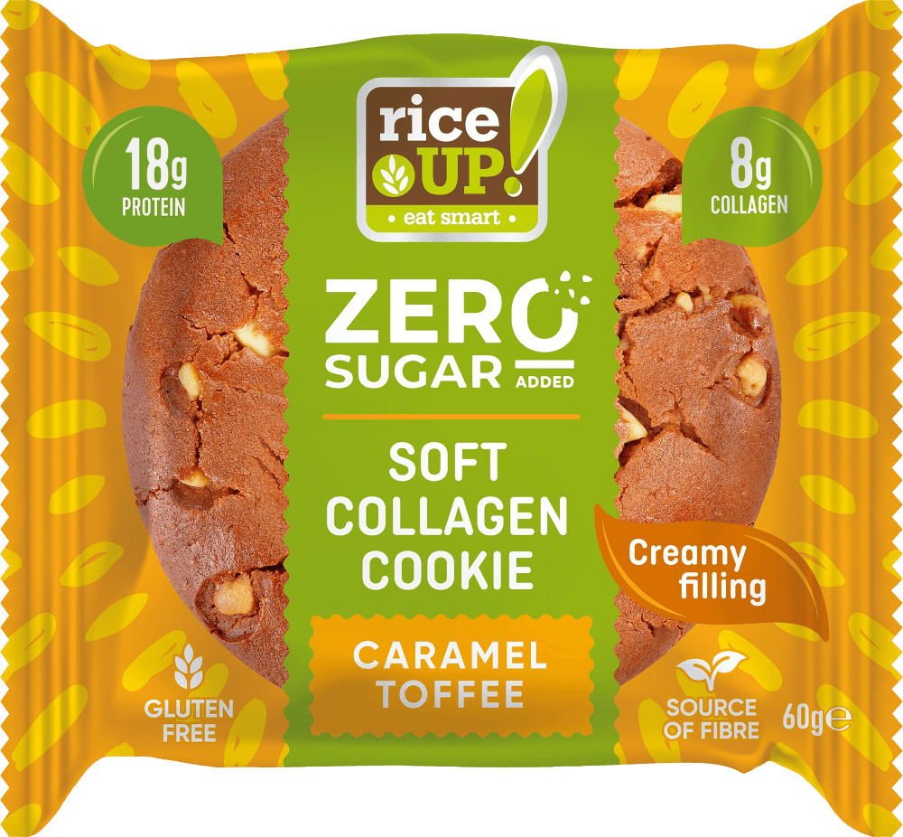 Rice Up zero kolagén, proteínové koláčiky s karamelovou chuťou 60 g