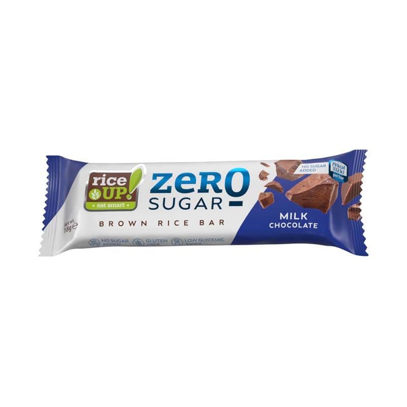 RiceUP! Mliečna čokoládová tyčinka z hnedej ryže bez cukru 18g - 91973