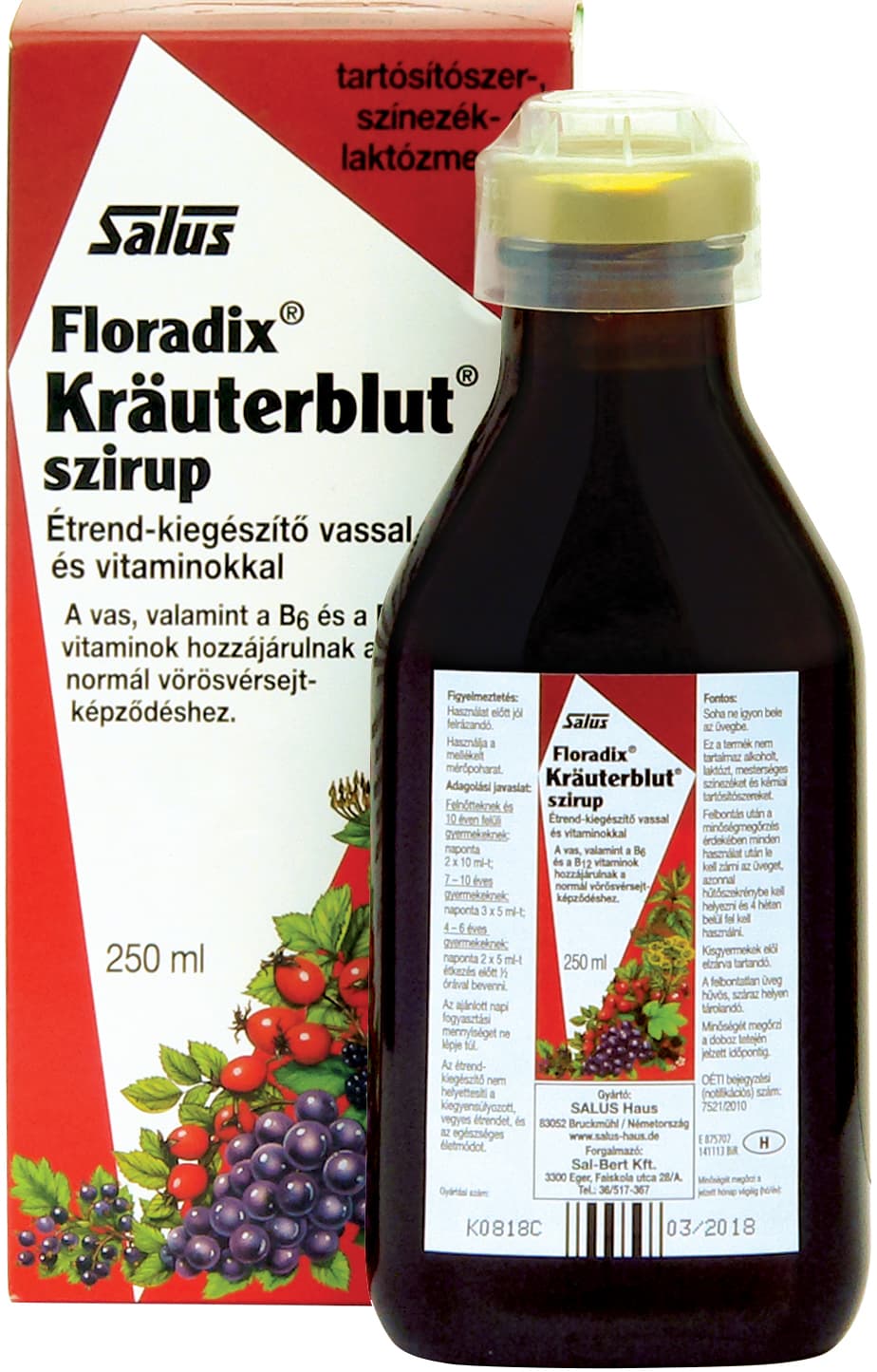 Salus Floradix tekutý roztok železa a vitamínov 250 ml - 22640