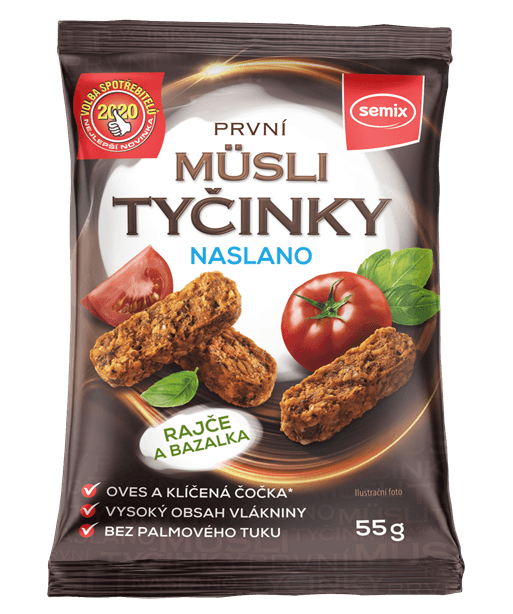 Semix bezlepkové müsli snacky paradajka-bazalka 55 g