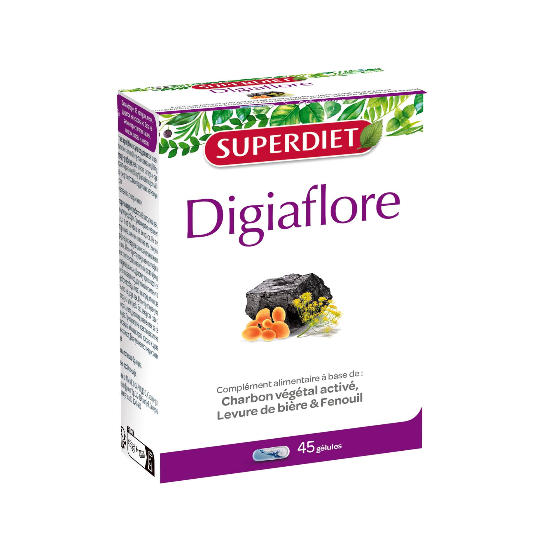 Superdiet digiaflore - kapsula pre komfortnejšie trávenie 45 ks