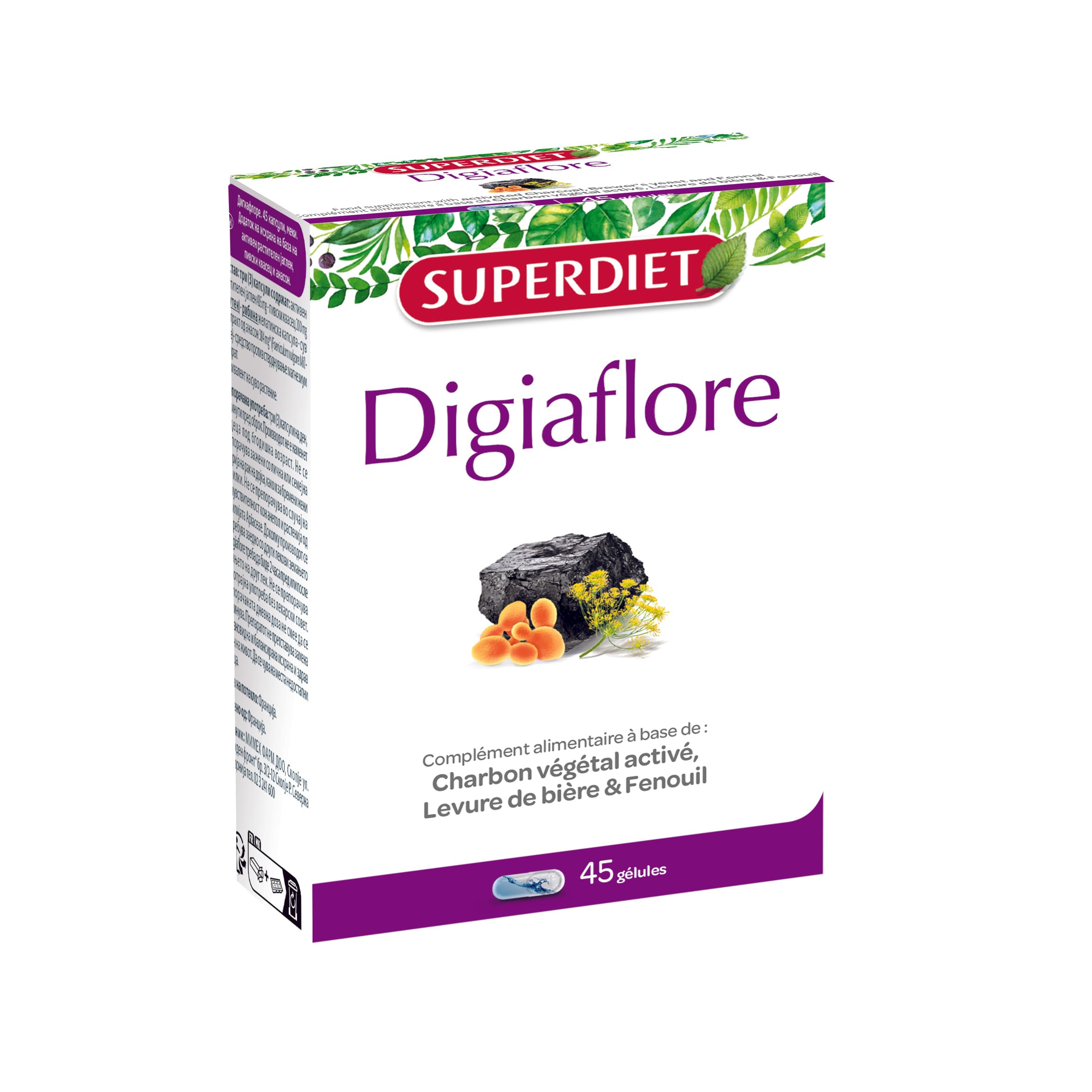 Superdiet digiaflore - kapsula pre komfortnejšie trávenie 45 ks
