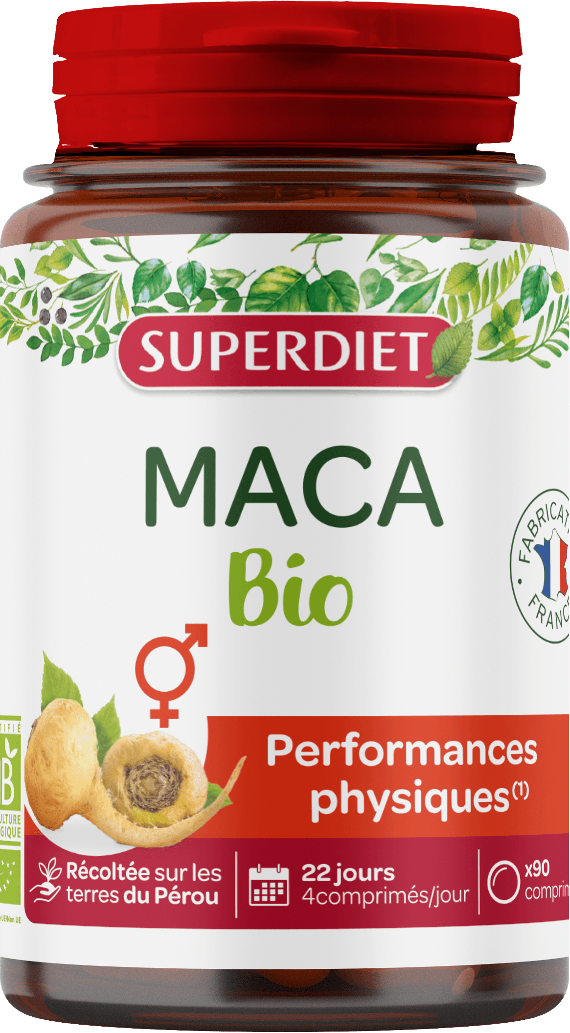 Superdiet maca tablety na podporu fyzického a duševného výkonu, vitality 90 ks