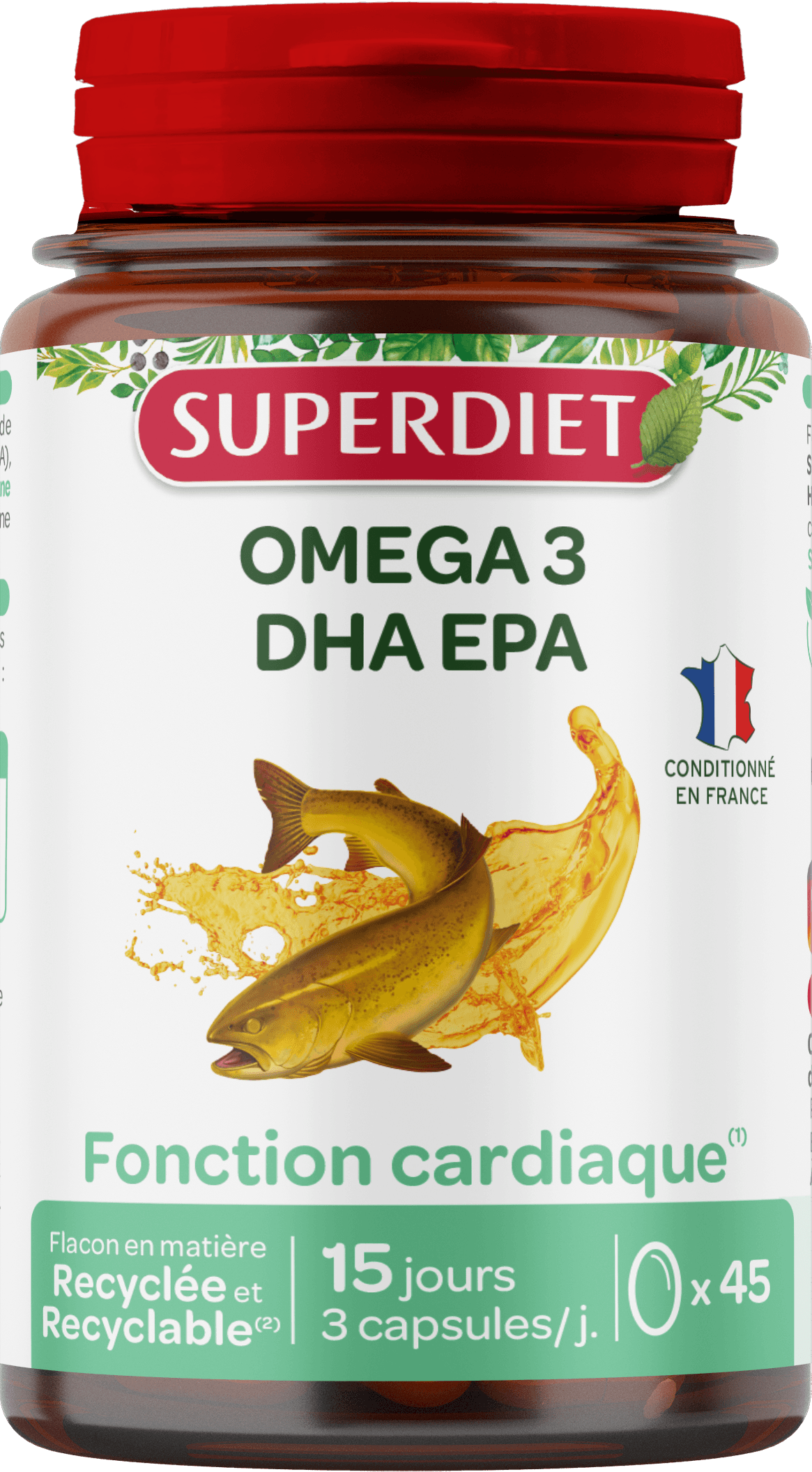 Superdiet omega 3 dha epa, na podporu srdca a cievneho systému, gélové kapsule 45 ks
