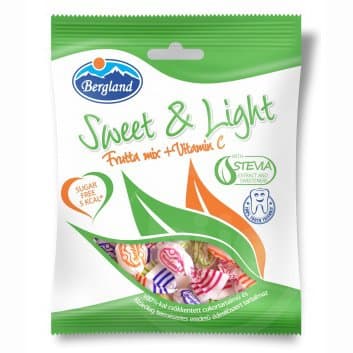 Sweet&light ovocné cukríky bez cukru s vitamínom C 60 g