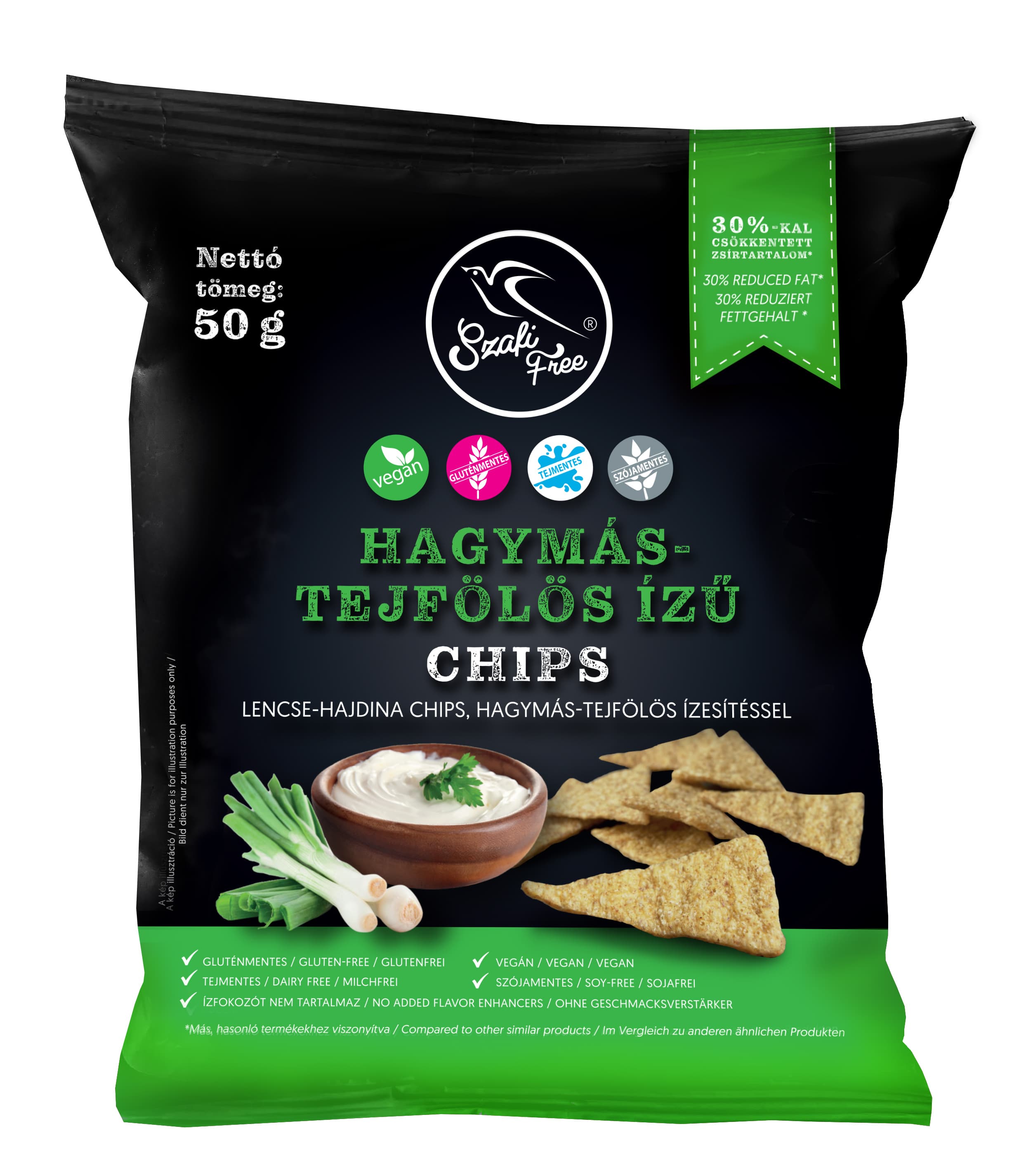 Szafi Free bezlepkové čipsy s cibuľovo-smotanovou príchuťou 50 g