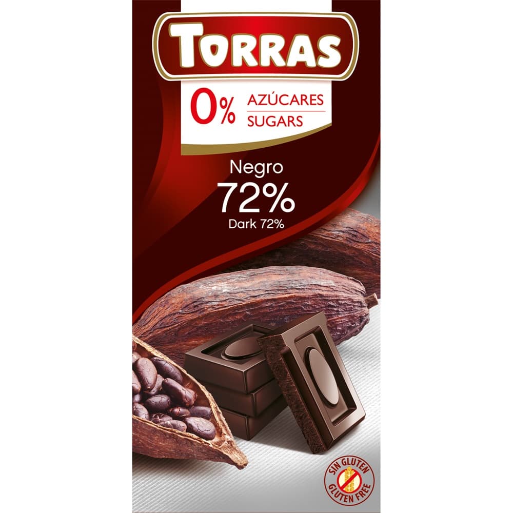 Torras Tmavá čokoláda 72% bez cukru 75 g