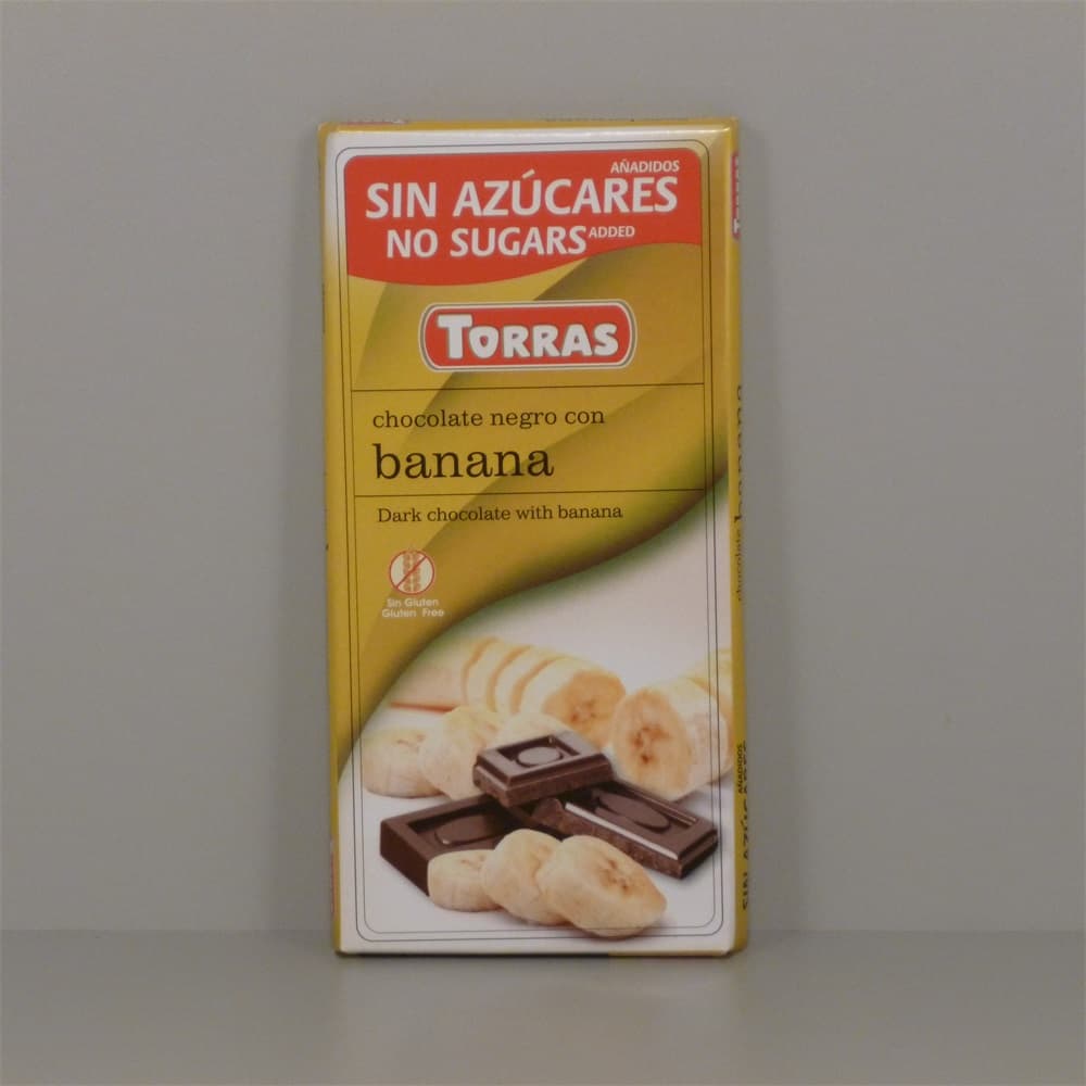 Torras bezlepková horká čokoláda banán bez cukru 75 g