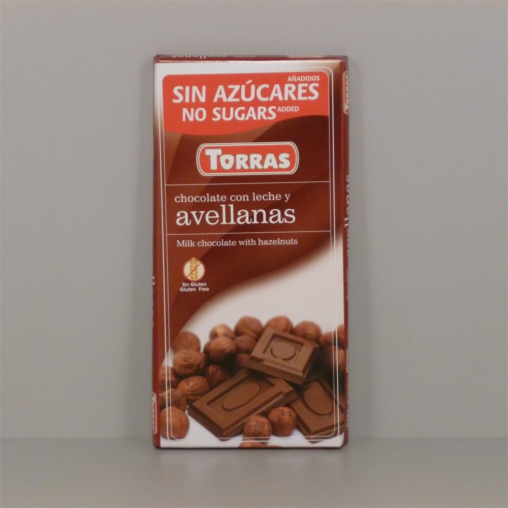 Torras mliečna čokoláda s lieskovými orieškami bez cukru 75 g