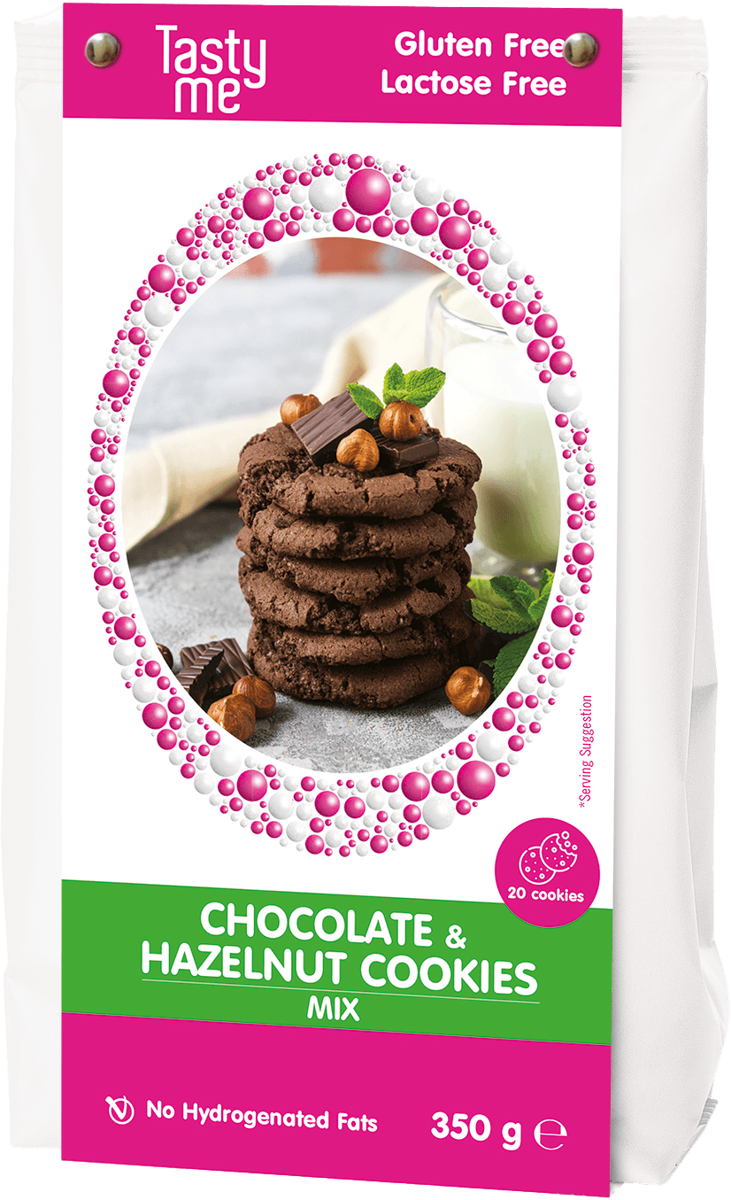 Tasty Me bezlepkový a bezlaktózový čokoládovo-orieškový sušienkový mix 350 g