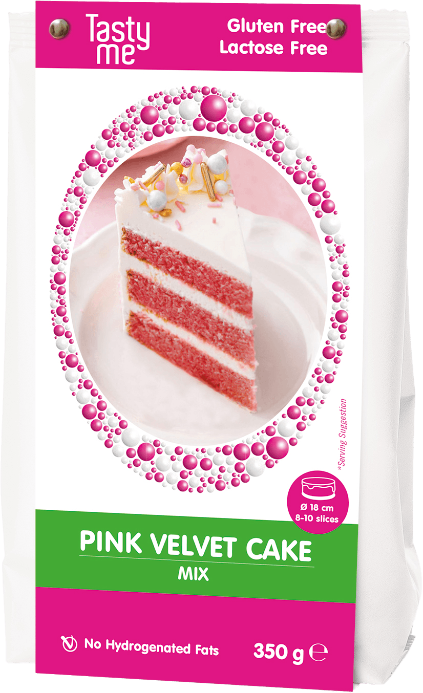 Tasty Me bezlepková a bezlaktózová ružová zamatová tortová zmes 350 g
