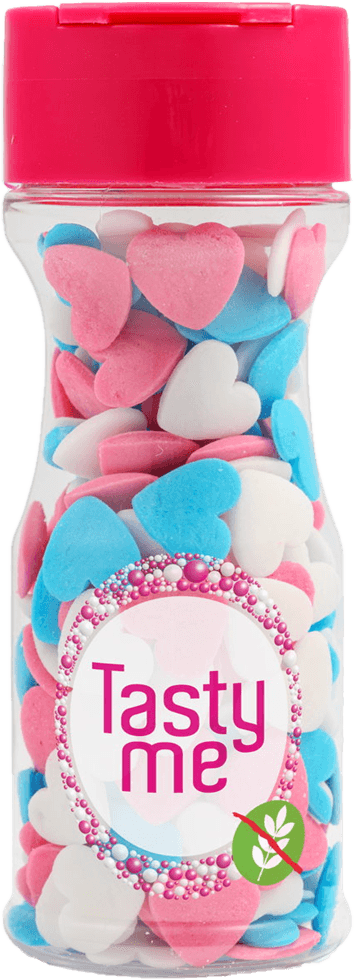 Tasty Me bezlepkový cukrový tortový dekor mix srdiečka 50 g