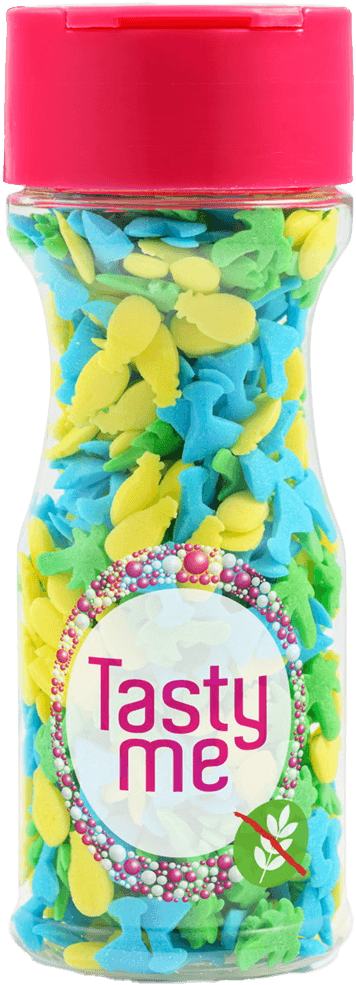 Tasty Me bezlepková cukrová tortová dekorácia mix tropický 50 g