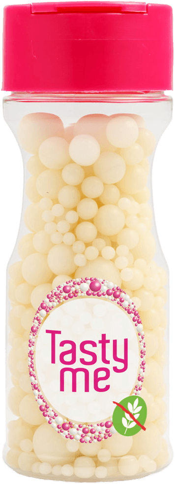 Tasty Me bezlepkový cukrový korálkový mix na dekoráciu torty biela 70 g