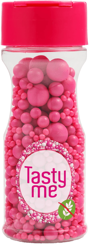 Tasty Me bezlepková cukrová guľa tortová dekorácia mix malina ružová 70 g