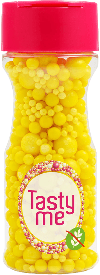 Tasty Me bezlepkový cukrový korálkový mix torto dekorácia žltý 70 g