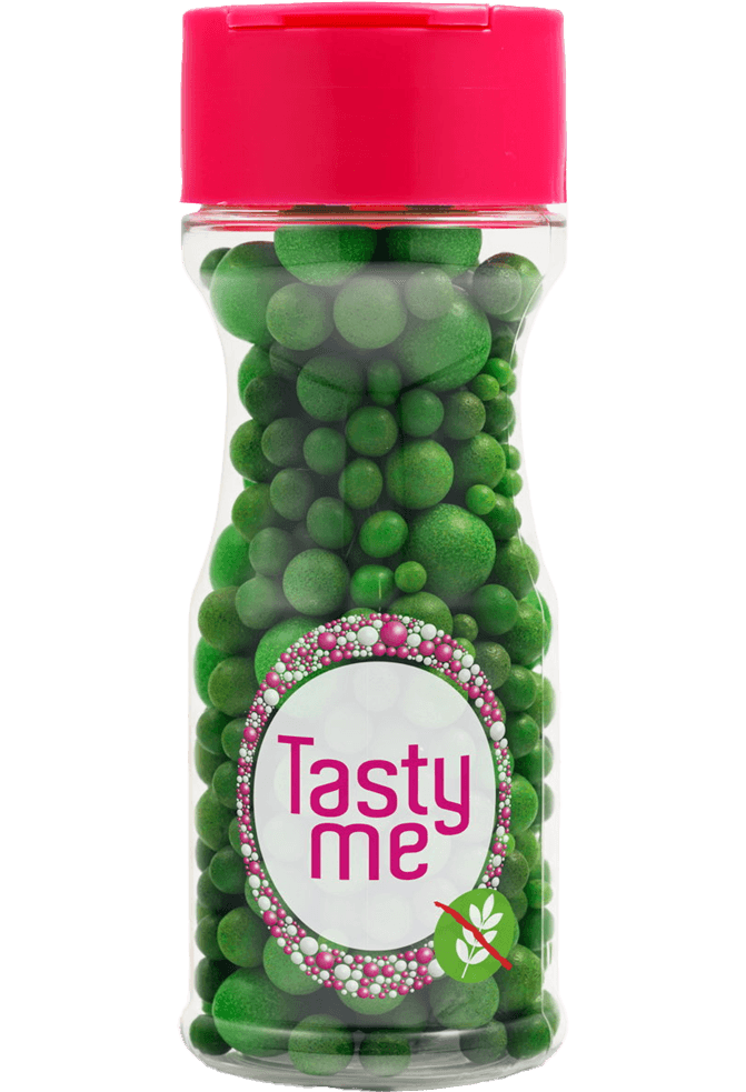 Tasty Me bezlepkový mix cukrových guličiek na torty tmavozelený 70 g