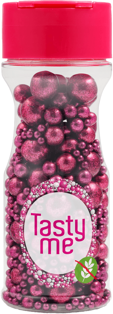 Tasty Me bezlepkové metalické perličky mix na tortu fuchsia 75 g