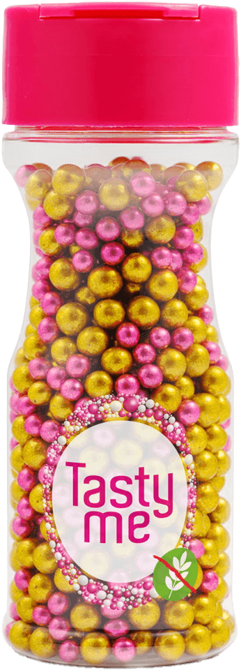 Tasty Me bezlepkové metallic pearls tortadekor mix ružovo-zlatý 4mm 70 g