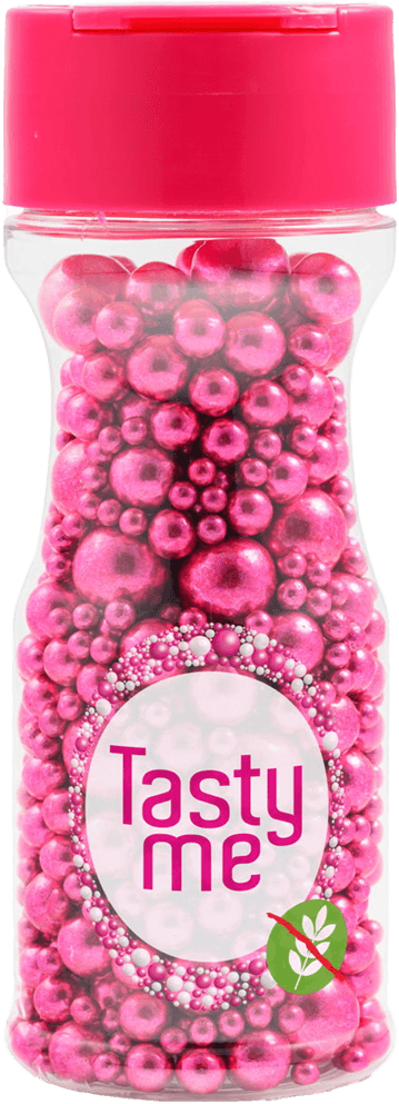 Tasty Me bezlepkové metalické perly na dekoračiu torty mix ružová 75 g