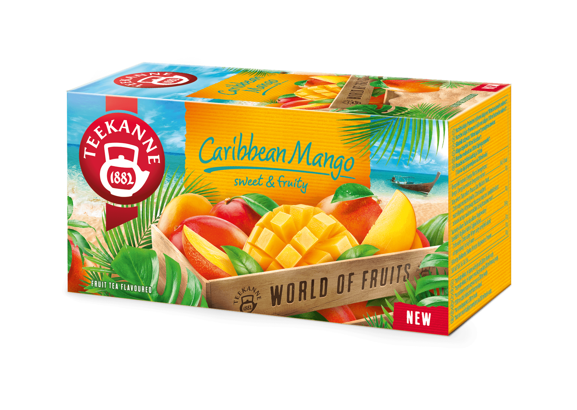 Teekanne World of Fruits ovocný čaj s príchuťou karibského manga 20 x 2,25 g, 45 g