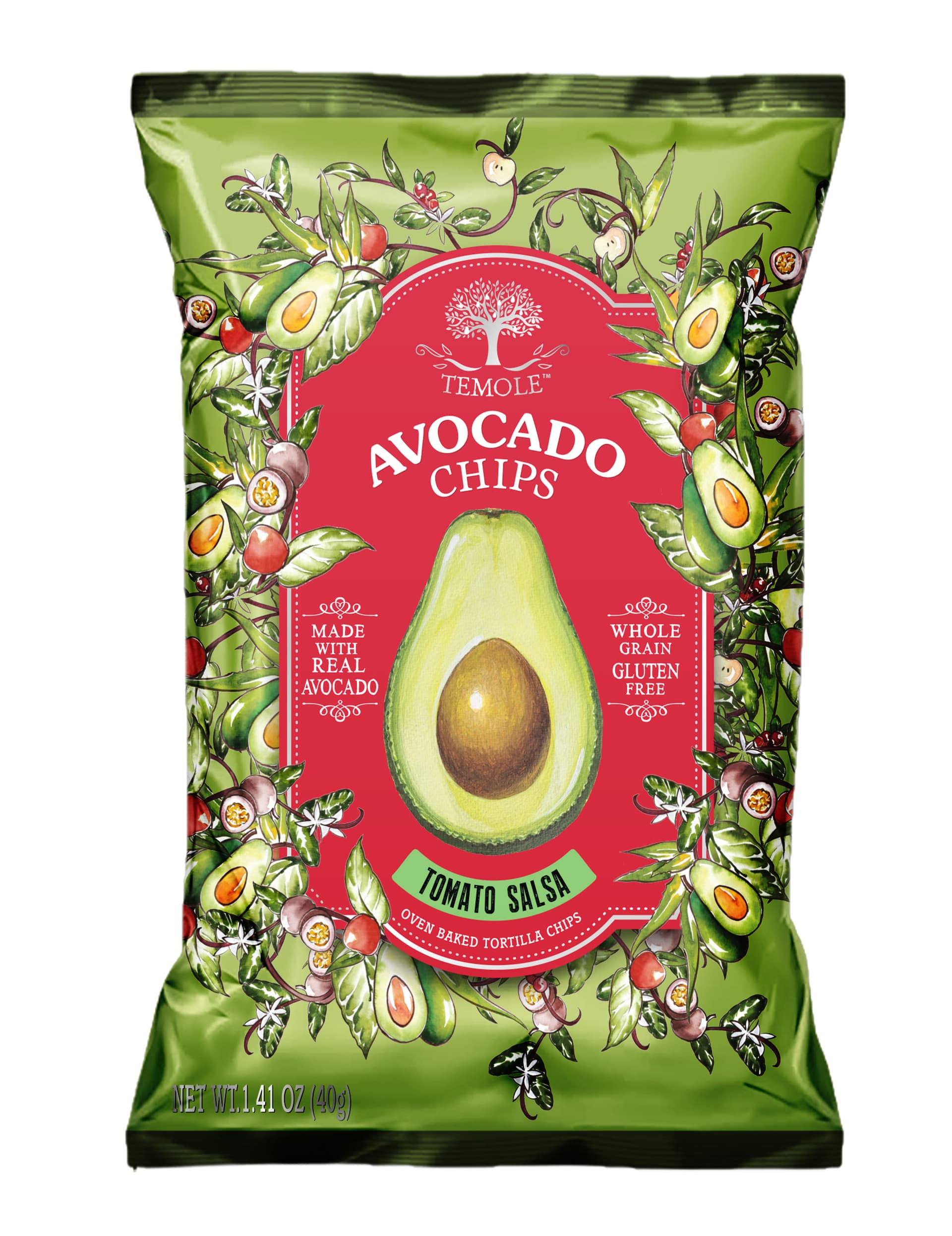 Temole avokádové chipsy s príchuťou paradajkového salsa 40 g