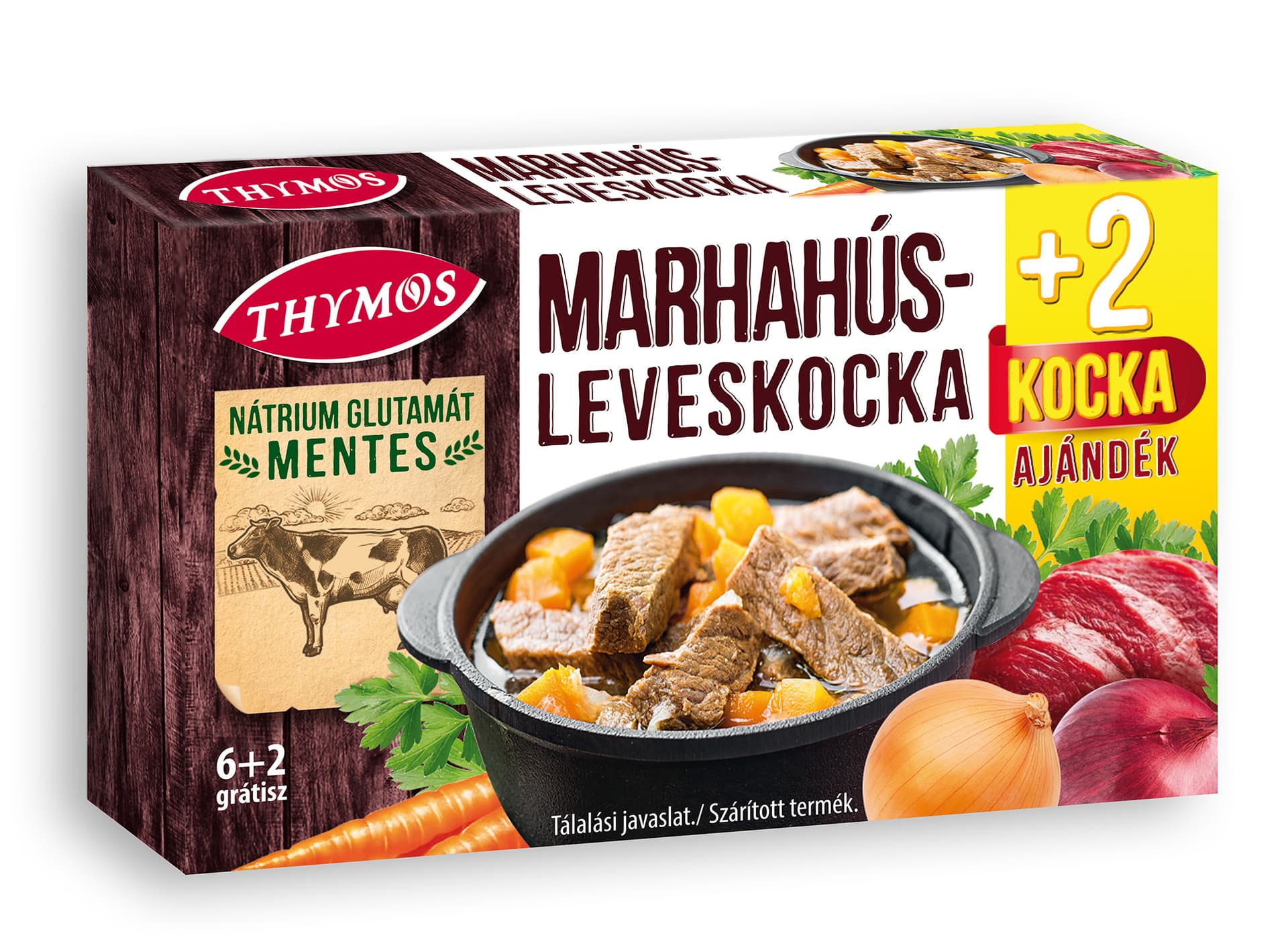 Thymos hovädzí bujón v kockách bez glutamanu sodného 6+2 zadarmo 80 g