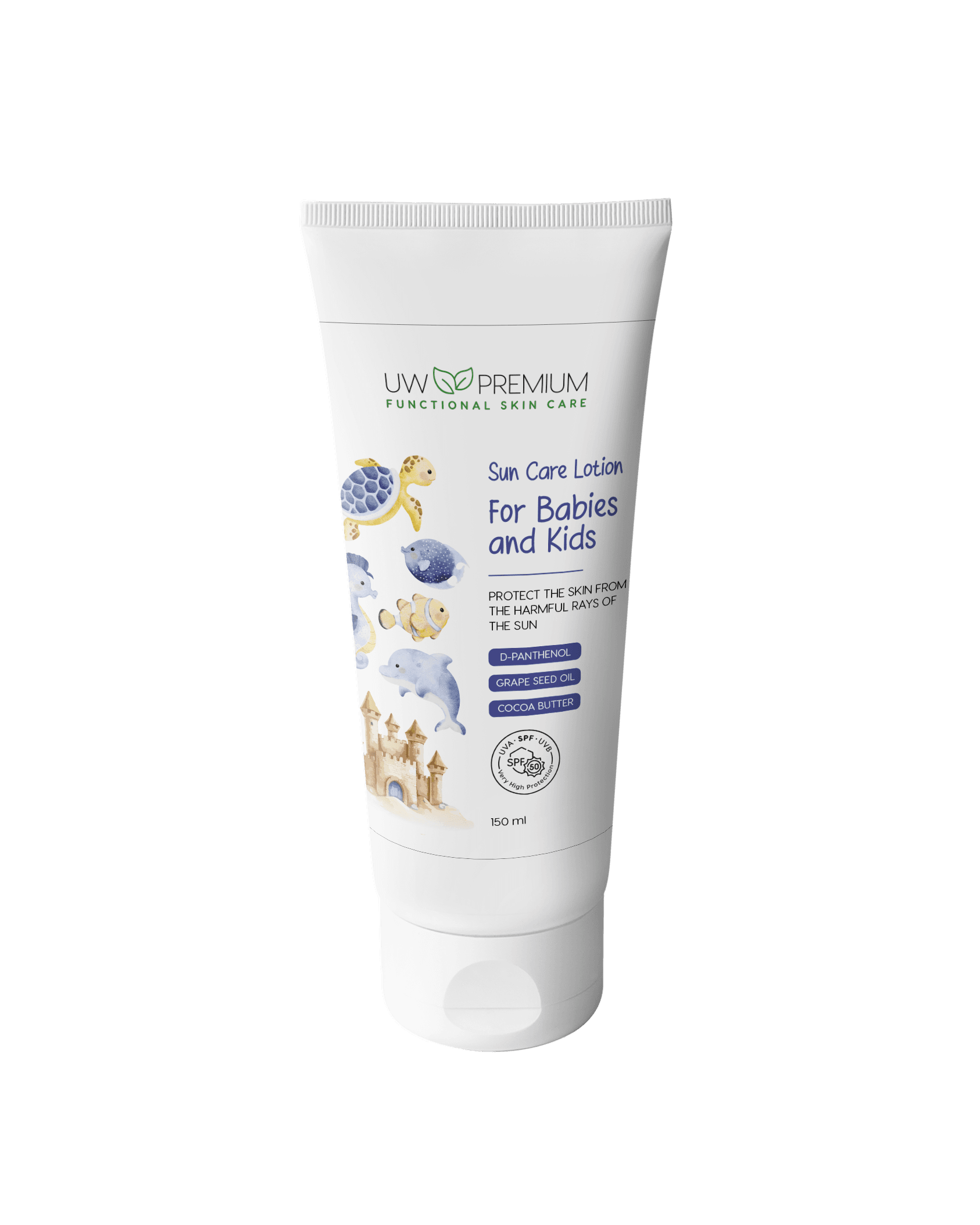 Uw premium opaľovací krém pre bábätká a deti spf50 150 ml