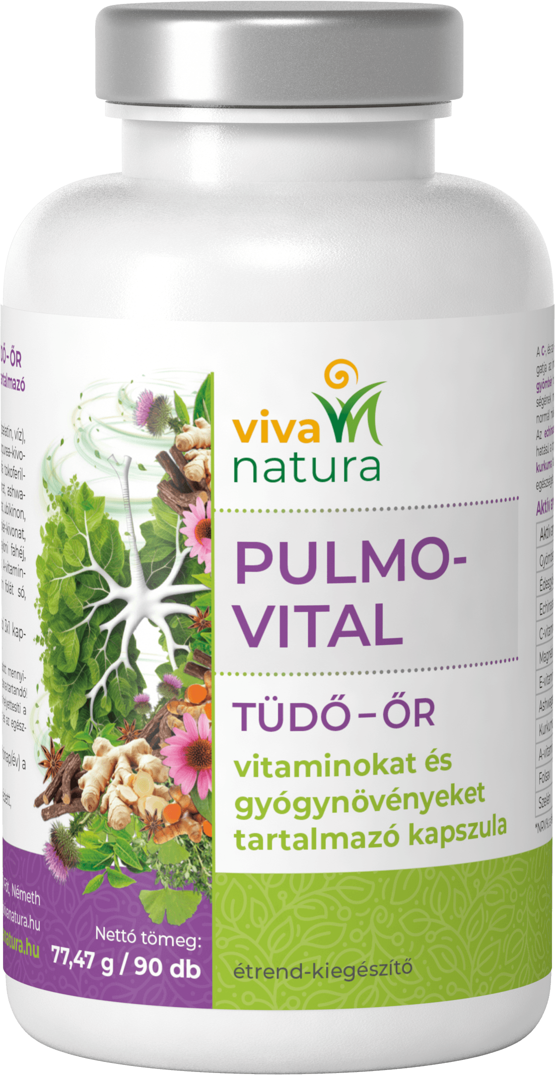 Viva natura pulmo-vital ochrana pľúc a diétne doplnkové kapsule 90 ks
