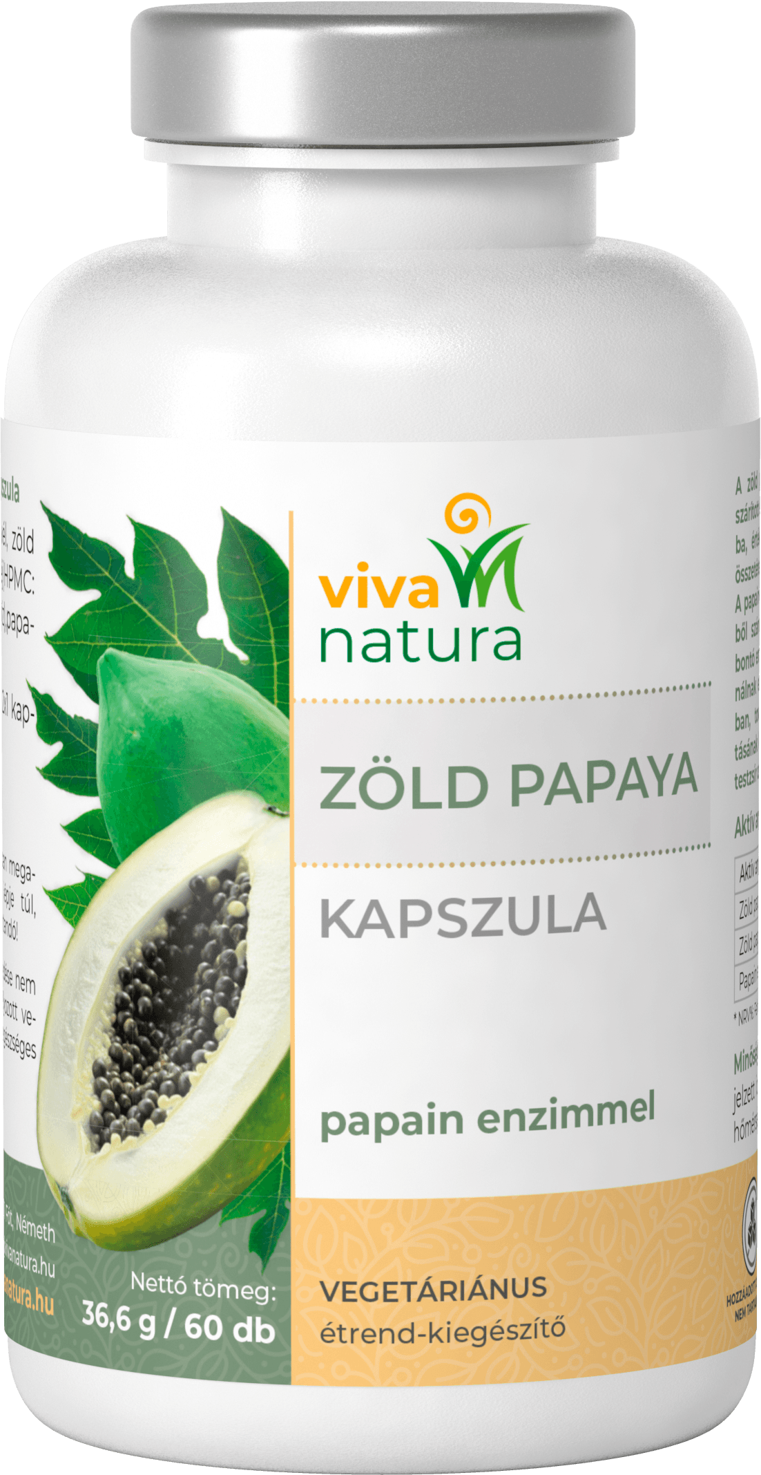 Viva natura zelená papája vegetariánsky doplnok stravy kapsula 60 ks