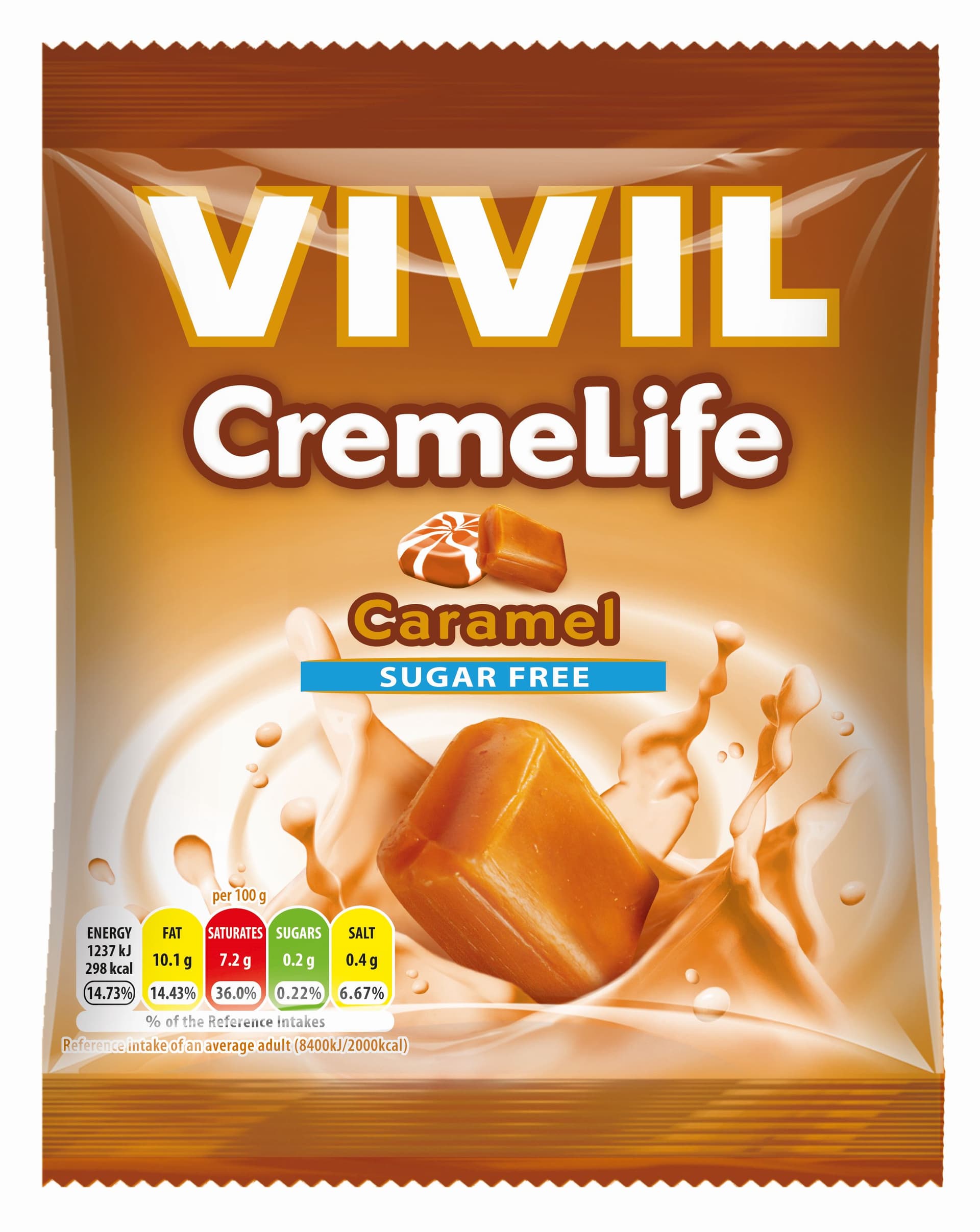 Vivil krémové karamelové bonbóny bez cukru 60 g