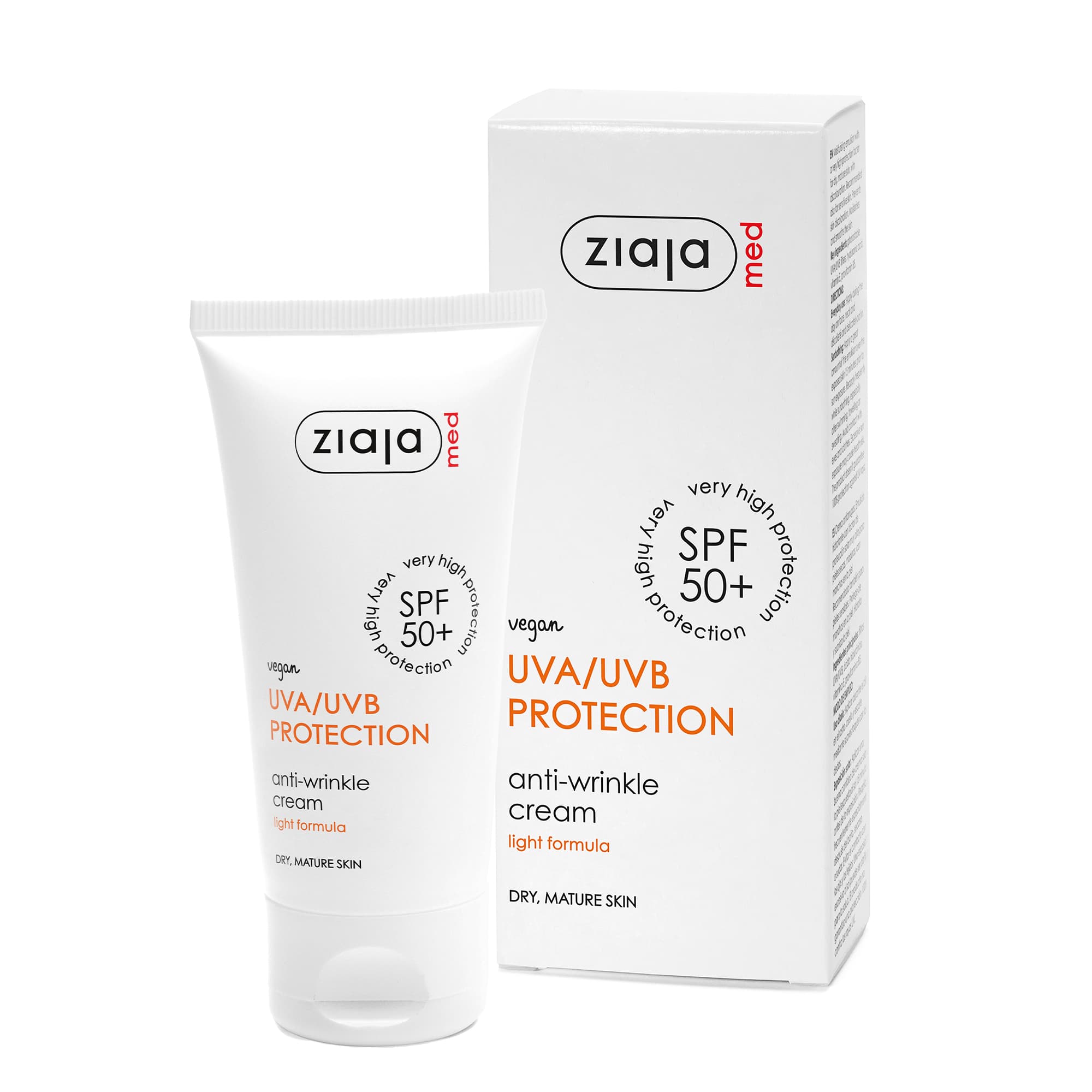 Ziaja Med opaľovací protivráskový krém, pre suchú zrelú pleť spf50+ 50 ml