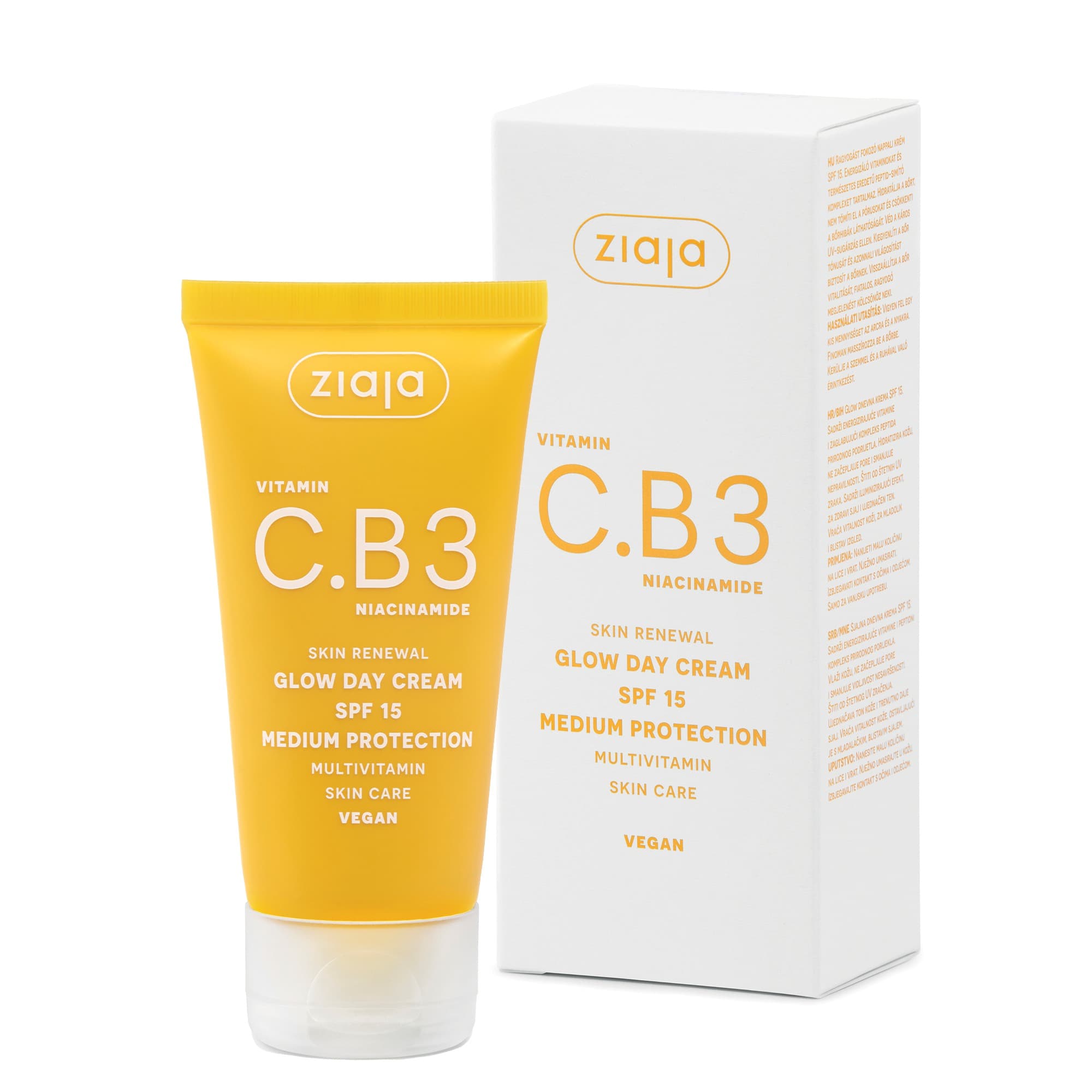 Ziaja c.b3 vitamín niacinamid rozjasňujúci krém na tvár spf15 50 ml